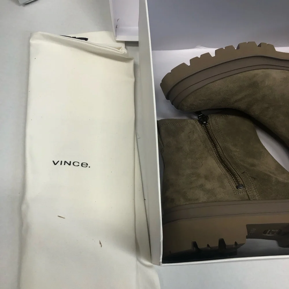 Vince suede Romero boots, tan, NIB